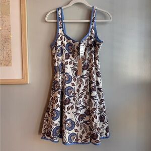 Rachel Zoe Blue and Brown Floral Mini Dress